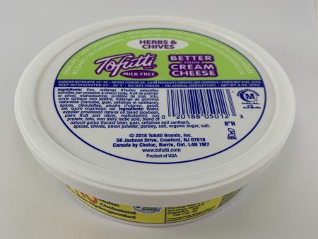 Vegan herb & chives Cream Cheese from Tofutti Supply