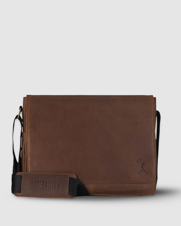 Mathewson Glove Leather Messenger Bag - Pine Tar Brown Discount