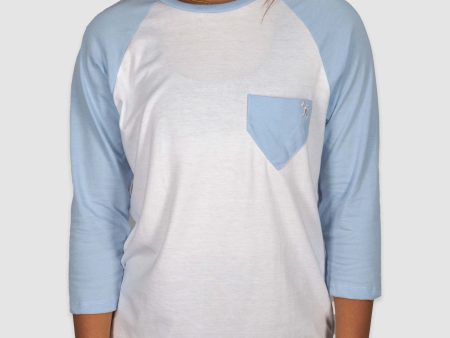 Homeplate Pocket Womens 3 4 Sleeve - Light Blue Online now