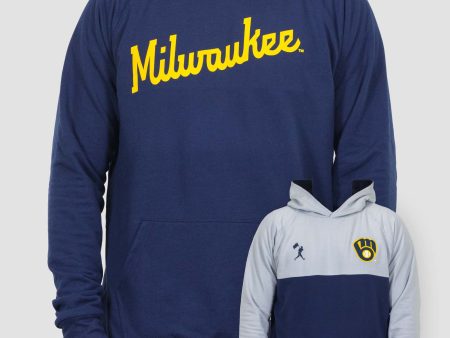 Double Play Reversible Hoodie - Milwaukee Brewers Online Sale