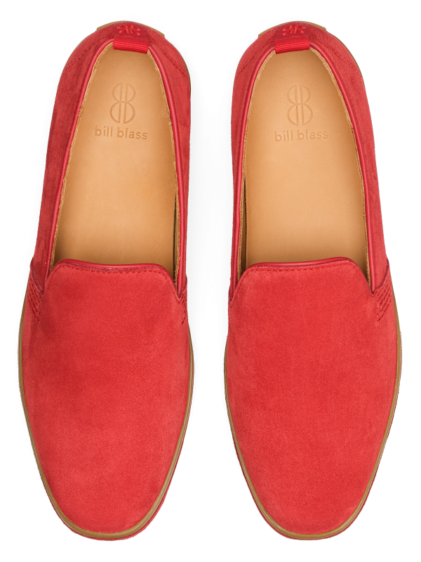 Sutton Suede Slip On - Red For Discount