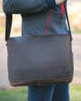 Mathewson Glove Leather Messenger Bag - Pine Tar Brown Discount