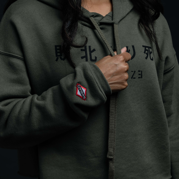 KAMIKAZE GREEN CROPPED HOODIE Online