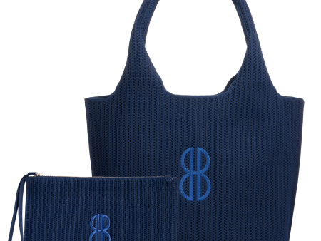 Sutton City Tote - Navy Stripe Monogram - Medium Online Hot Sale