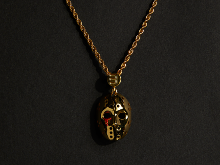 Hockey Mask Pendant & Chain (Gold) Discount