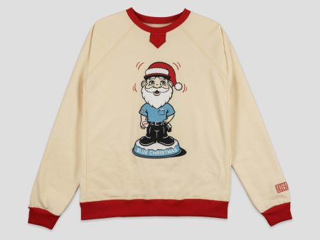 Blue Christmas Bobblehead Santa Sweater For Sale