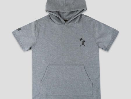 Flag Man Short Sleeve Cage Hoodie (Grey) - Youth For Discount