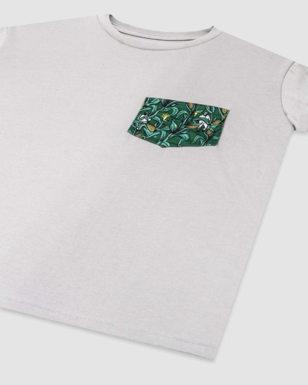 Corn Field Patterned Pocket Tee Cheap