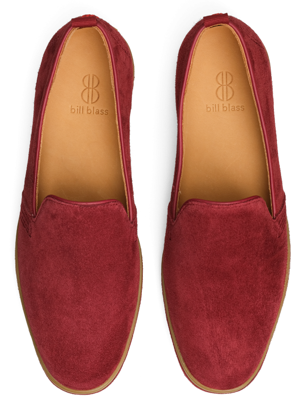 Sutton Suede Slip On - Wine Cheap