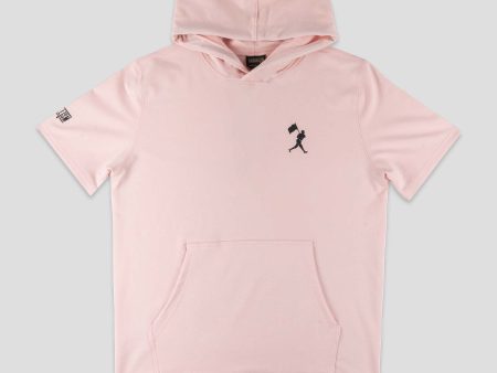 Flag Man Short Sleeve Cage Hoodie Cotton Candy Pink - Youth Hot on Sale