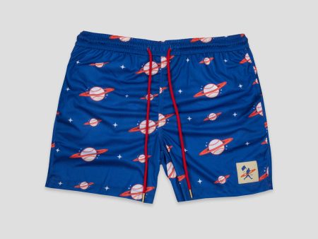 Space Ball Diamond Air Youth Mesh Shorts - Blue and Orange Discount