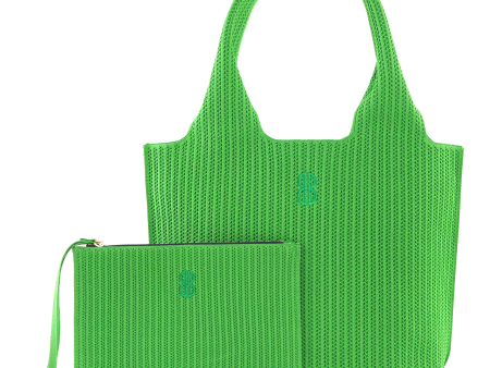 Sutton City Tote - Parakeet Green Stripe - Medium For Discount