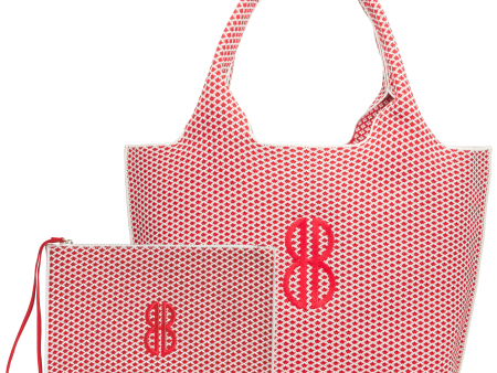 Sutton City Tote - Red Diamond Monogram - Large Supply