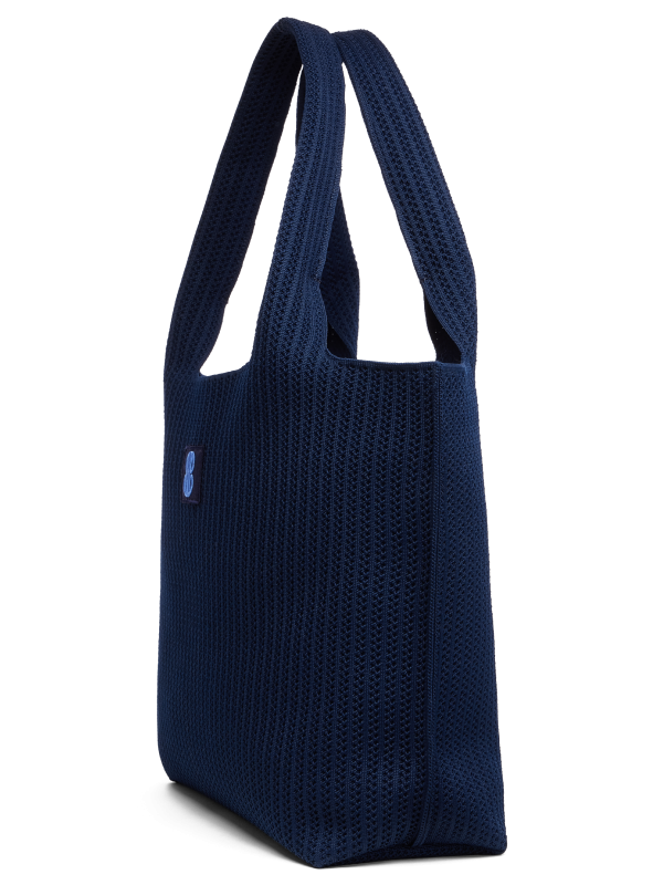 large - Navy Stripe tote with pouch Sale