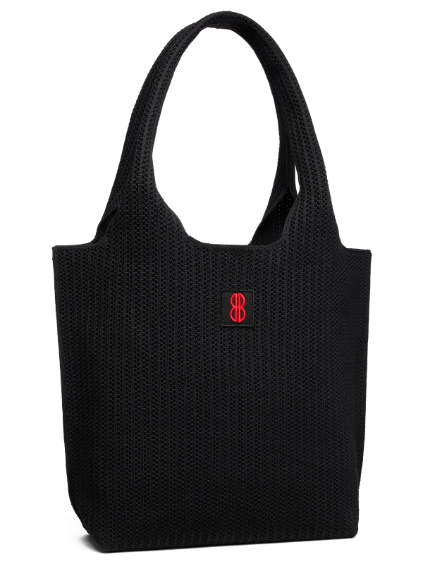 Medium - Black Stripe Tote With Pouch Cheap