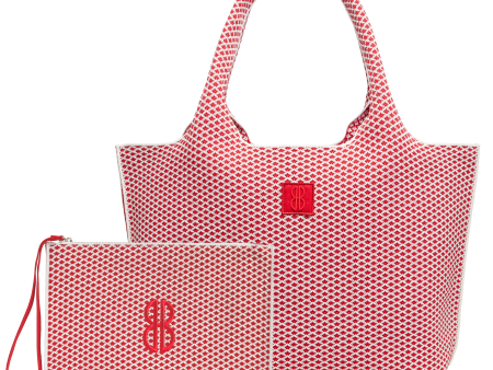 Large - Red Diamond tote with pouch For Cheap