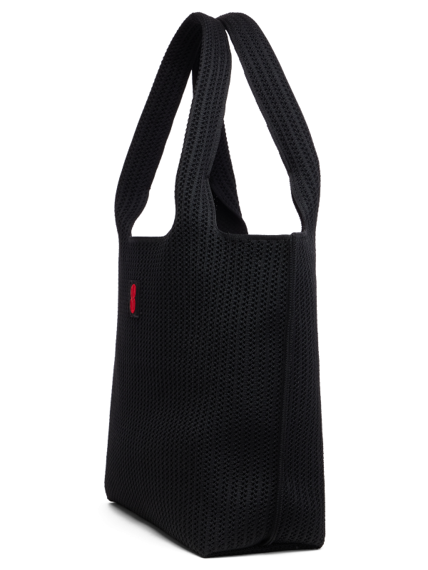 Large - Black Stripe Tote With Pouch Online now