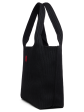 Large - Black Stripe Tote With Pouch Online now