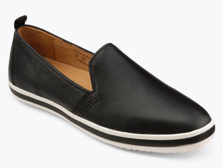 Sutton Leather Slip On - Black Online now