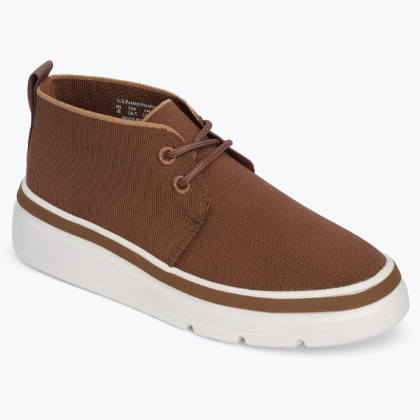 Mid Top Knit Sneaker - Coffee Hot on Sale