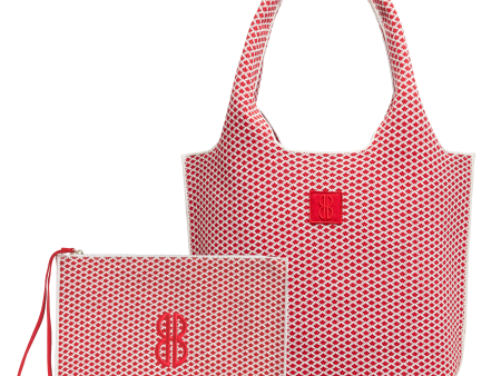 medium - Red Diamond Tote With Pouch Sale